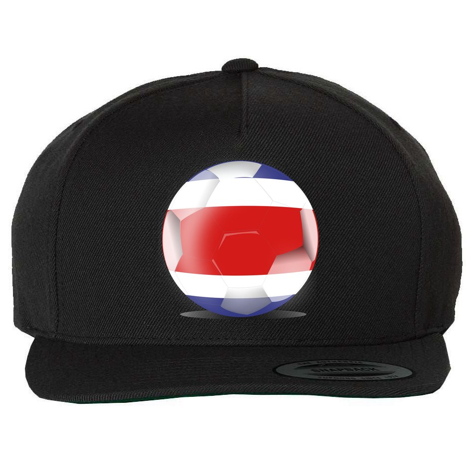 Soccer Ball Country Flag Costa Rica Wool Snapback Cap