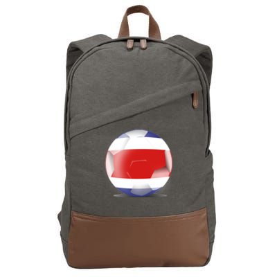 Soccer Ball Country Flag Costa Rica Cotton Canvas Backpack