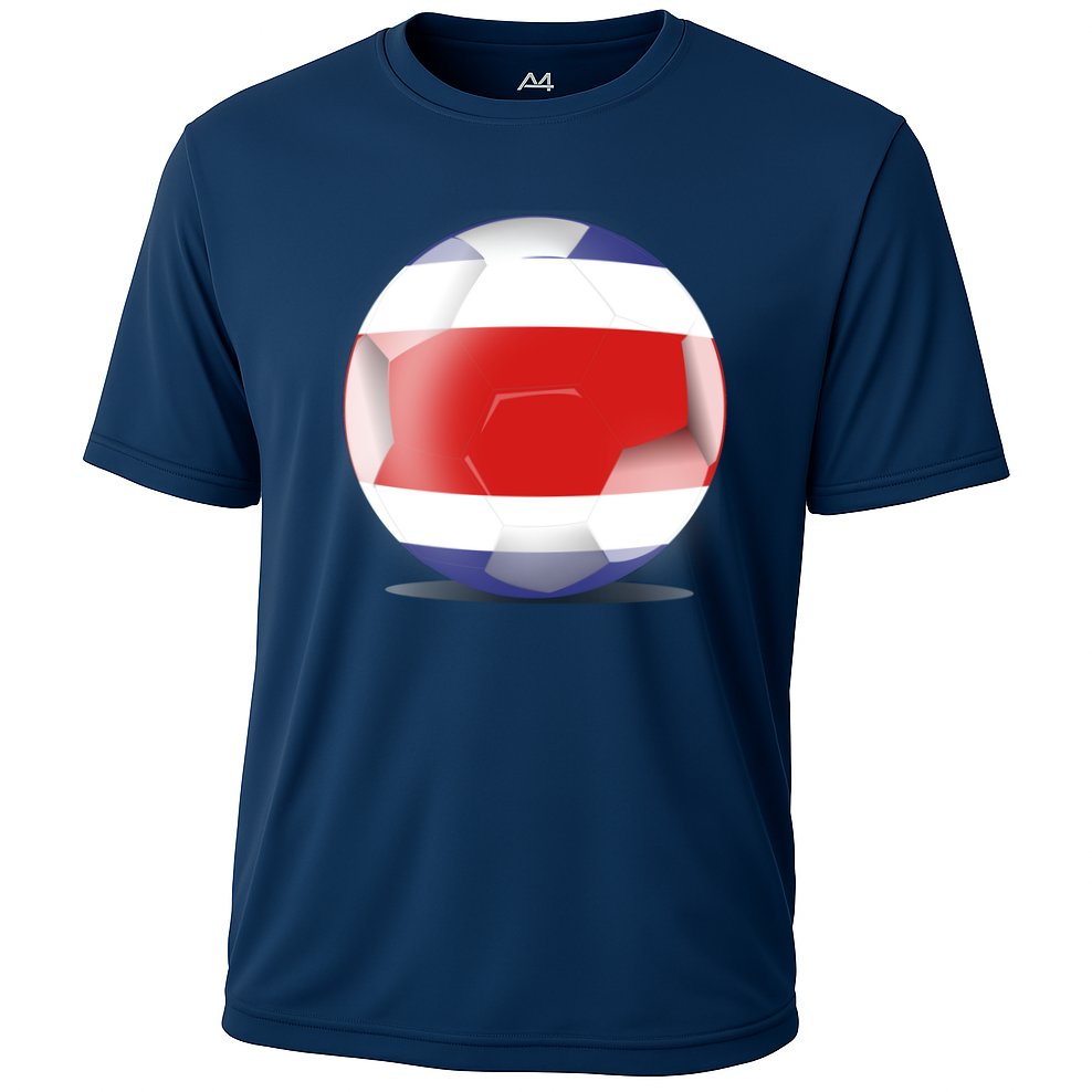 Soccer Ball Country Flag Costa Rica Cooling Performance Crew T-Shirt