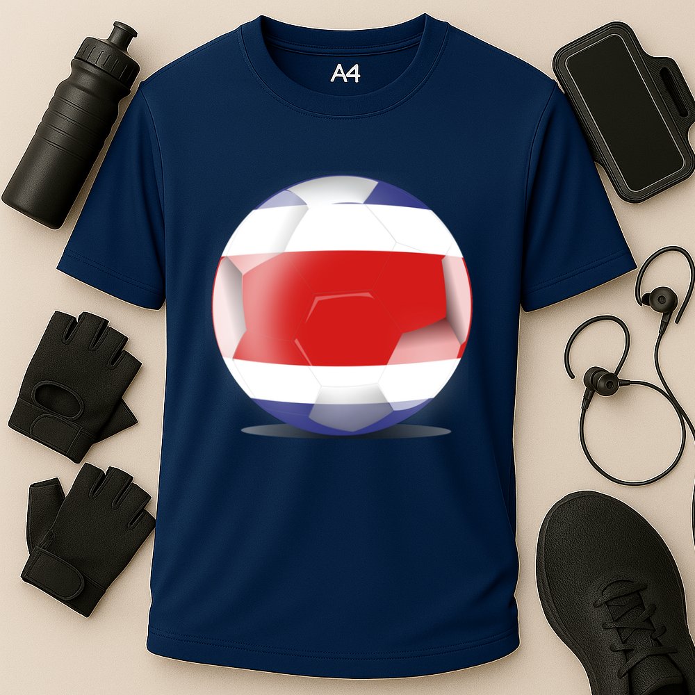 Soccer Ball Country Flag Costa Rica Cooling Performance Crew T-Shirt