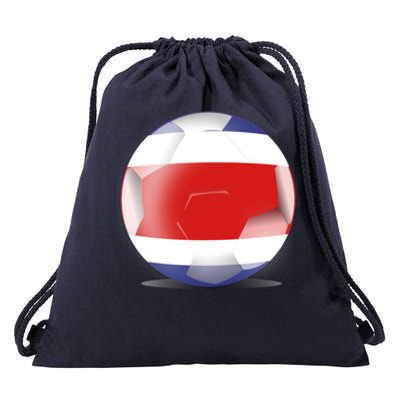 Soccer Ball Country Flag Costa Rica Drawstring Bag