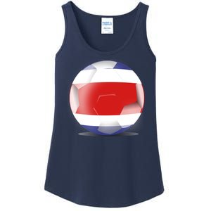 Soccer Ball Country Flag Costa Rica Ladies Essential Tank