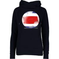 Soccer Ball Country Flag Costa Rica Womens Funnel Neck Pullover Hood