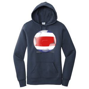 Soccer Ball Country Flag Costa Rica Women's Pullover Hoodie