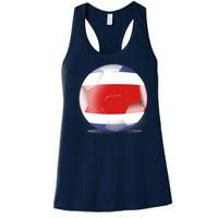 Soccer Ball Country Flag Costa Rica Women's Racerback Tank