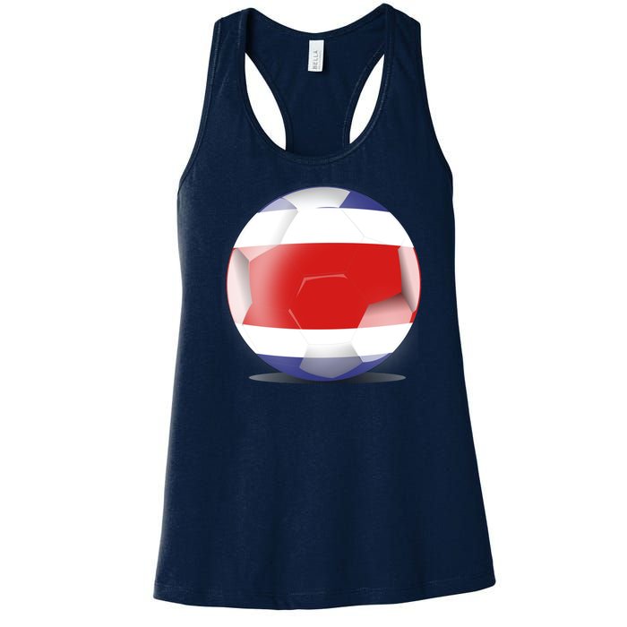 Soccer Ball Country Flag Costa Rica Women's Racerback Tank