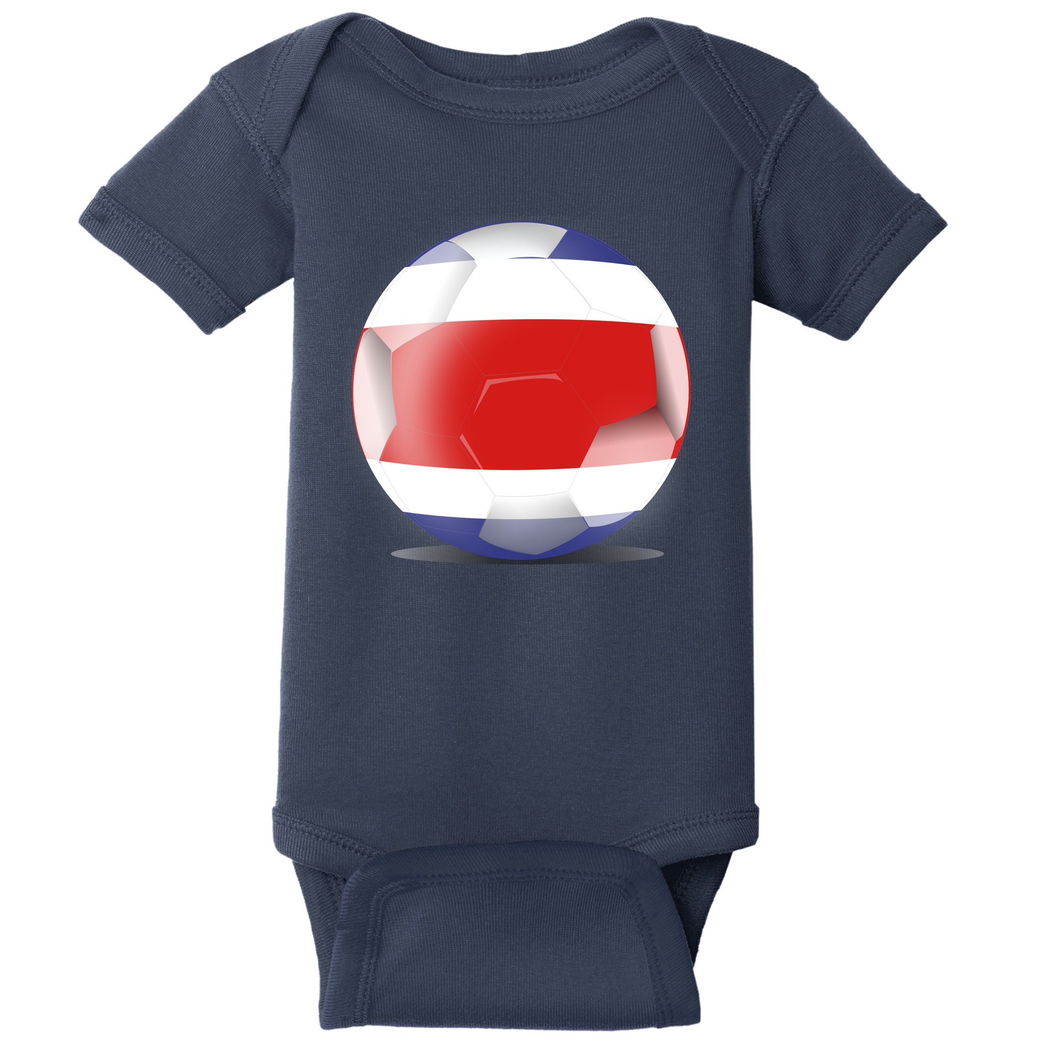 Soccer Ball Country Flag Costa Rica Baby Bodysuit