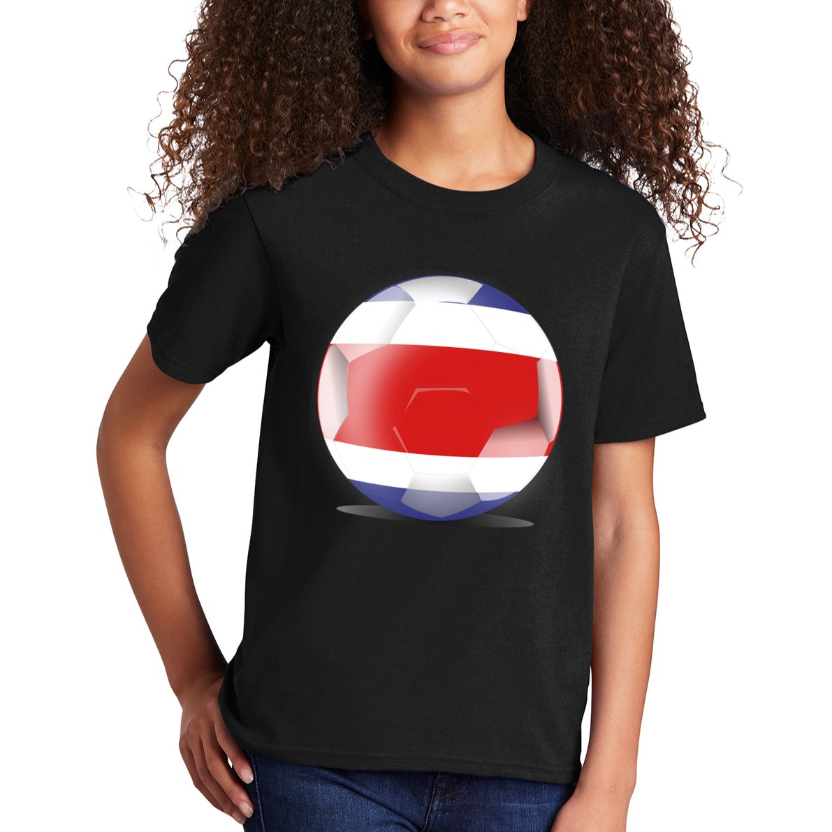 Soccer Ball Country Flag Costa Rica Kids T-Shirt