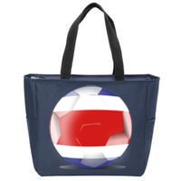 Soccer Ball Country Flag Costa Rica Zip Tote Bag