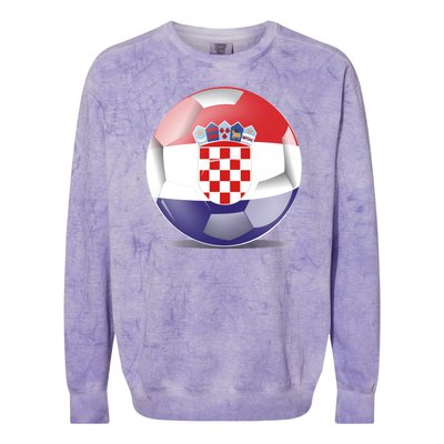 Soccer Ball Country Flag Croatia Colorblast Crewneck Sweatshirt