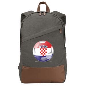 Soccer Ball Country Flag Croatia Cotton Canvas Backpack