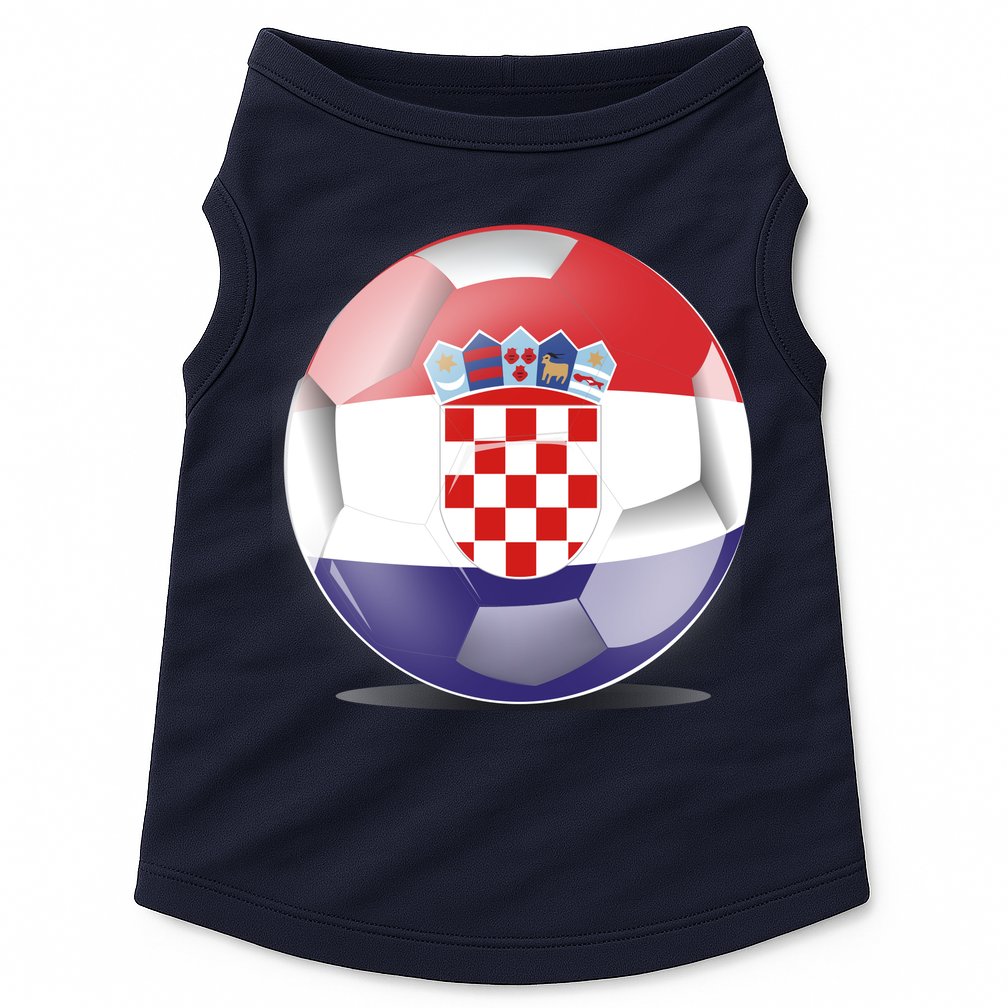 Soccer Ball Country Flag Croatia Doggie Tank