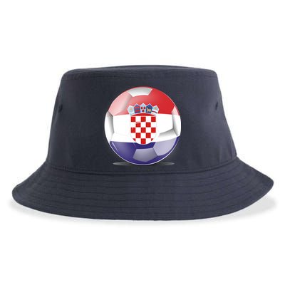 Soccer Ball Country Flag Croatia Sustainable Bucket Hat