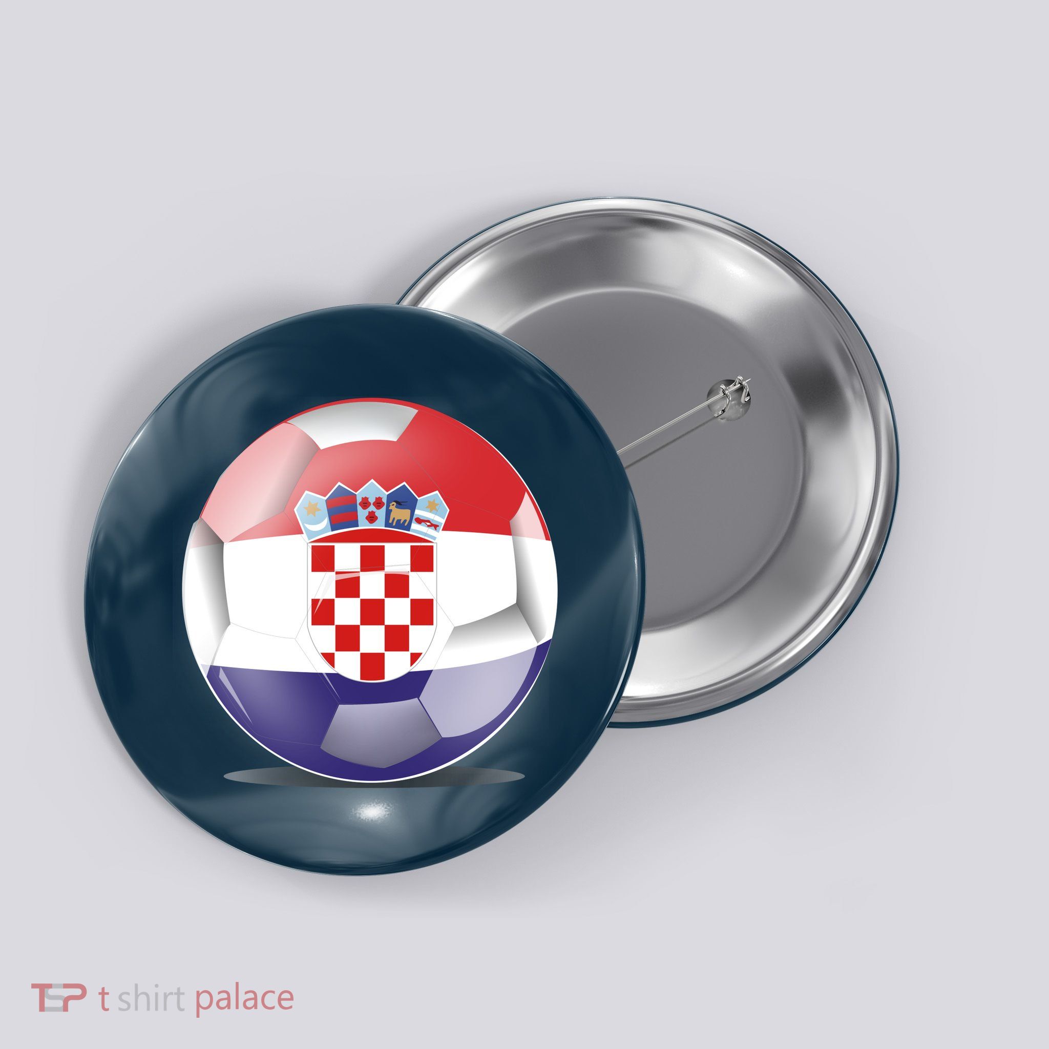 Soccer Ball Country Flag Croatia Button