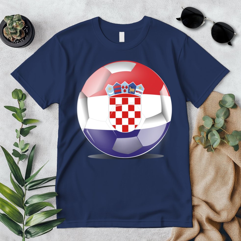 Soccer Ball Country Flag Croatia Premium T-Shirt