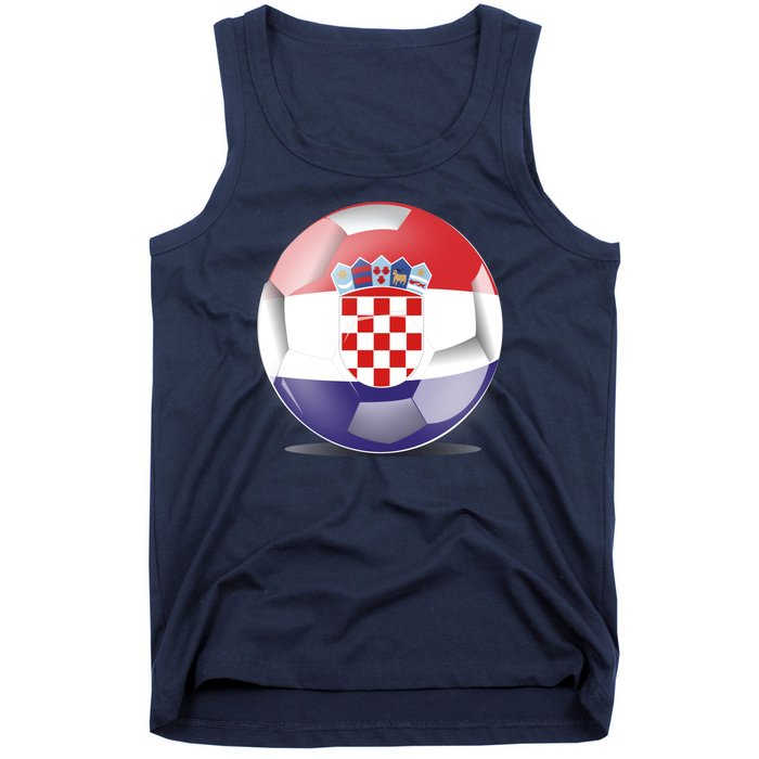 Soccer Ball Country Flag Croatia Tank Top