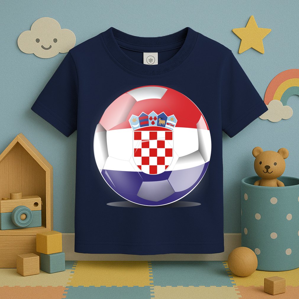 Soccer Ball Country Flag Croatia Toddler T-Shirt