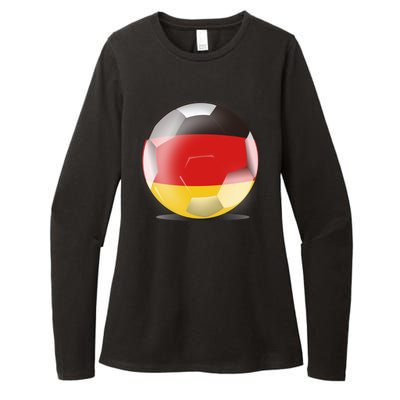 Soccer Ball Country Flag Germany Womens CVC Long Sleeve Shirt