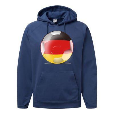 Soccer Ball Country Flag Germany Performance Fleece Hoodie