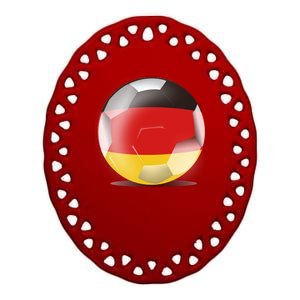 Soccer Ball Country Flag Germany Ceramic Oval Ornament