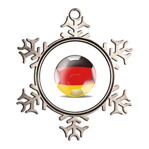 Soccer Ball Country Flag Germany Metallic Star Ornament