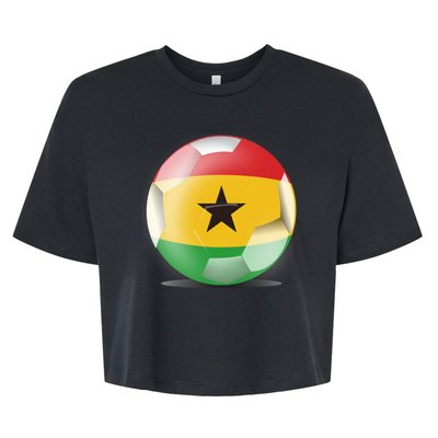 Soccer Ball Country Flag Ghana Bella+Canvas Jersey Crop Tee