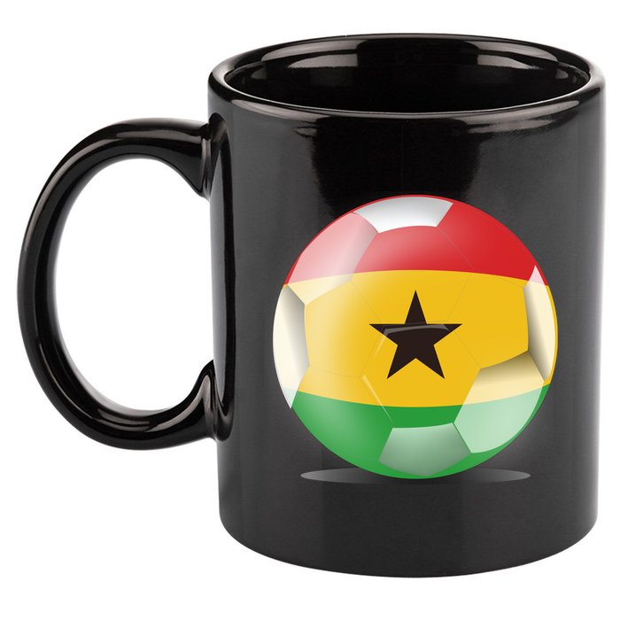 Soccer Ball Country Flag Ghana 11oz C Handle Ceramic Mug