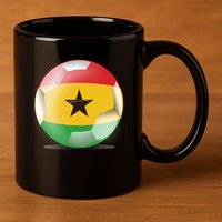 Soccer Ball Country Flag Ghana 11oz C Handle Ceramic Mug