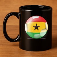 Soccer Ball Country Flag Ghana 11oz C Handle Ceramic Mug