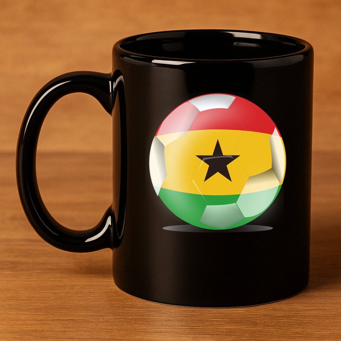 Soccer Ball Country Flag Ghana 11oz C Handle Ceramic Mug