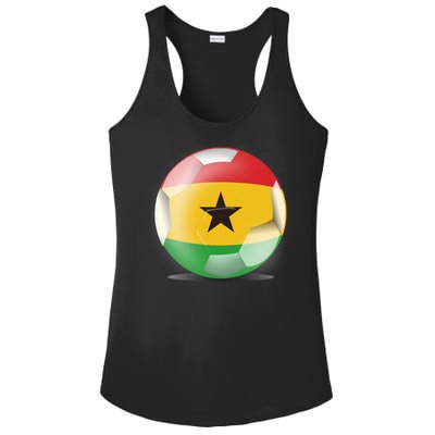 Soccer Ball Country Flag Ghana Ladies PosiCharge Competitor Racerback Tank