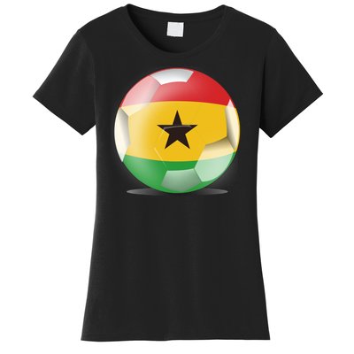 Soccer Ball Country Flag Ghana Women's T-Shirt