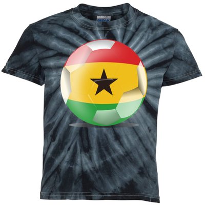 Soccer Ball Country Flag Ghana Kids Tie-Dye T-Shirt