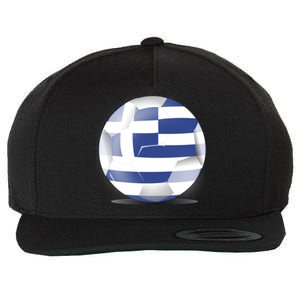 Soccer Ball Country Flag Greece Wool Snapback Cap