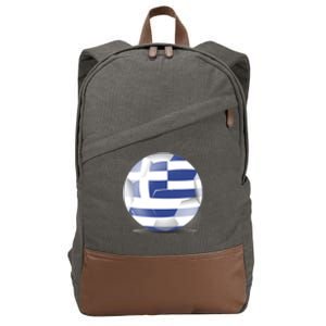 Soccer Ball Country Flag Greece Cotton Canvas Backpack