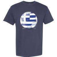 Soccer Ball Country Flag Greece Garment-Dyed Heavyweight T-Shirt