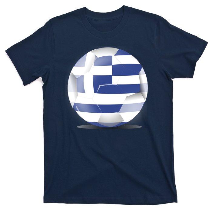 Soccer Ball Country Flag Greece T-Shirt