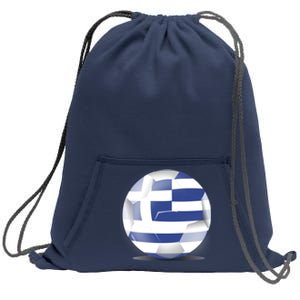 Soccer Ball Country Flag Greece Sweatshirt Cinch Pack Bag