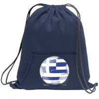 Soccer Ball Country Flag Greece Sweatshirt Cinch Pack Bag