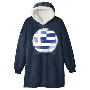 Soccer Ball Country Flag Greece Hooded Wearable Blanket