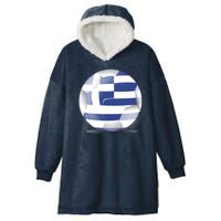 Soccer Ball Country Flag Greece Hooded Wearable Blanket