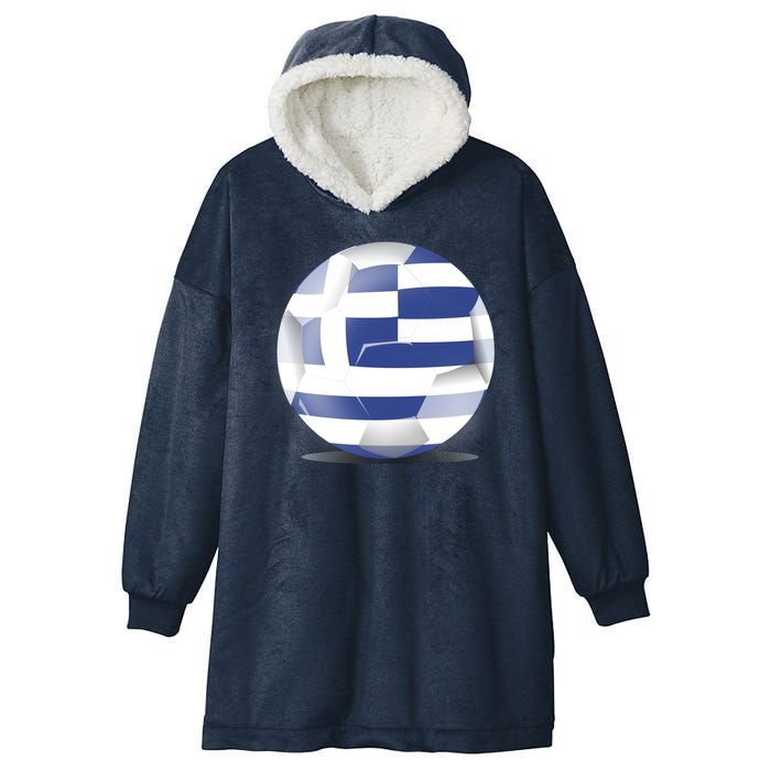 Soccer Ball Country Flag Greece Hooded Wearable Blanket