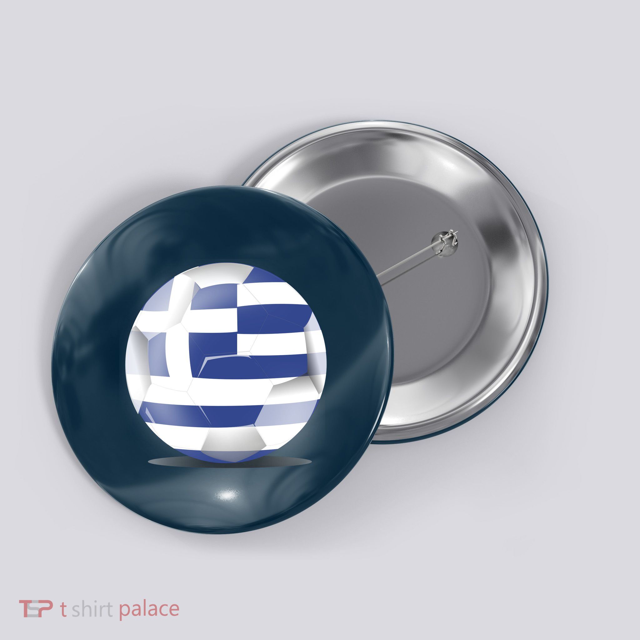 Soccer Ball Country Flag Greece Button