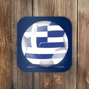 Soccer Ball Country Flag Greece Coaster