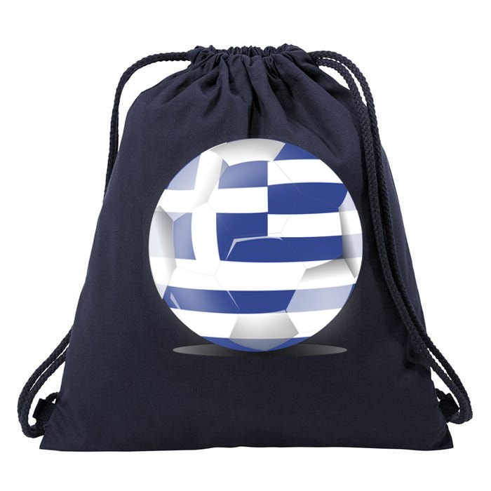 Soccer Ball Country Flag Greece Drawstring Bag