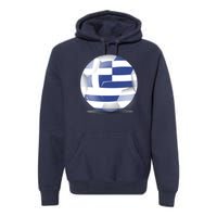 Soccer Ball Country Flag Greece Premium Hoodie