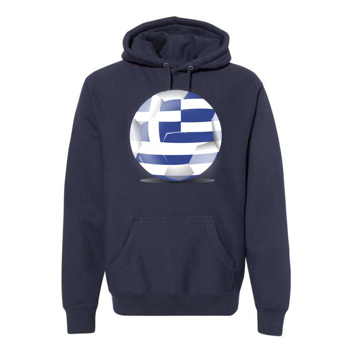 Soccer Ball Country Flag Greece Premium Hoodie