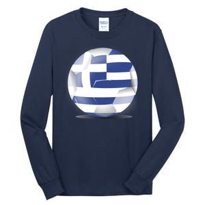 Soccer Ball Country Flag Greece Tall Long Sleeve T-Shirt