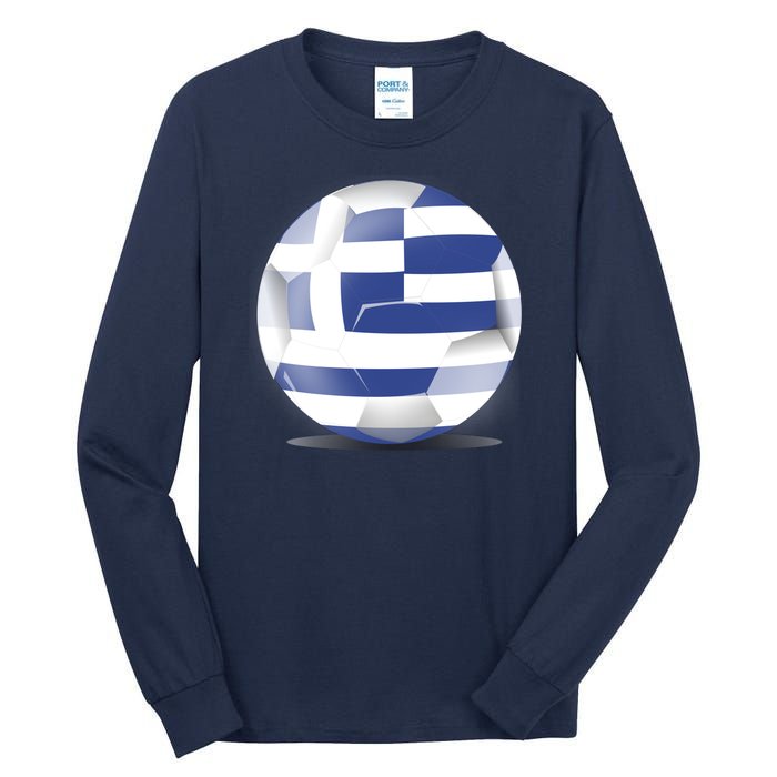 Soccer Ball Country Flag Greece Tall Long Sleeve T-Shirt