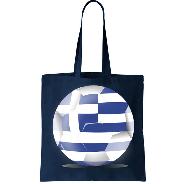 Soccer Ball Country Flag Greece Tote Bag